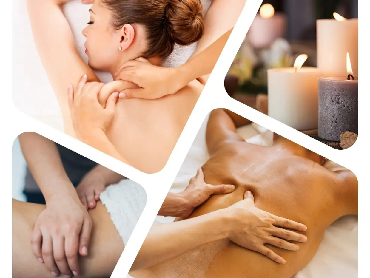 A collage of different types of massage.